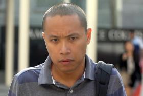 Adam Kamis, a para-athlete, leaves State Courts on Monday (June 20). He had pleaded guilty to 11 counts of procuring women for the purpose of prostitution and one count of child trafficking.