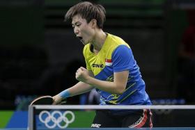 WINNING STARTS: Feng Tianwei (above) and Yu Mengyu are safely through to the fourth round.