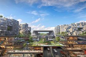 GREEN LIVING: Roads will run underneath the town centre for a car-lite environment.