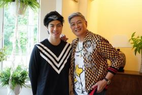 Dick Lee with local singer Benjamin Kheng, who plays him in the movie.