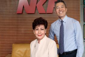 PREDECESSOR: Former chief executive of NKF Edmund Kwok and the CEO before him, Mrs Eunice Tay, who retired in November 2013. ST FILE PHOTO