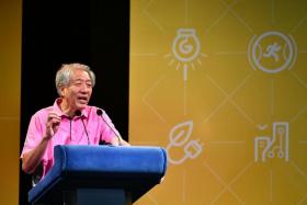 DPM Teo Chee Hean delivering the opening speech at the launch of Shell Make the Future Singapore 2017.