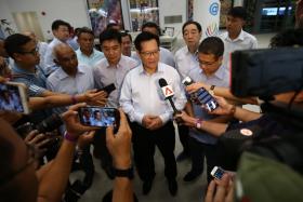 Lim Kia Tong talks to media after the Football Association of Singapore elections 