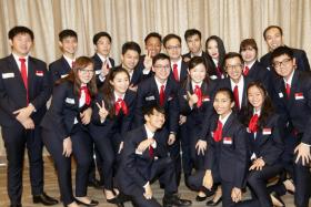 Some of the members of the Singapore team going to Abu Dhabi for the competition. 