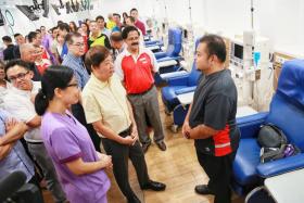 Mr Khaw Boon Wan at the opening The Hour Glass-NKF Dialysis Centre in Admiralty.