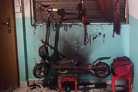 E-scooter sets off sparks and starts fire at HDB unit in Woodlands