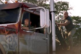 Jason Statham and Dwayne Johnson in Fast &amp; Furious: Hobbs &amp; Shaw