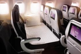 (Above) Air New Zealand&#039;s Economy Skycouch.