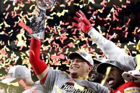 Kansas City Chiefs quarterback and newly minted Super Bowl MVP Patrick Mahomes with the Vince Lombardi Trophy, after defeating the San Francisco 49ers to win the National Football League Super Bowl LIV at Hard Rock Stadium in Miami Gardens, Florida.