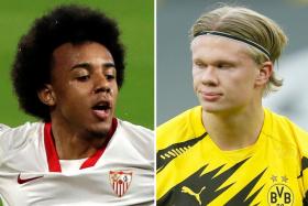 Jules Kounde (left) is a target of Manchester United while Erling Haaland is wanted by Manchester City and Chelsea. 