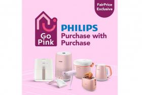 Spend a minimum of $25 at all FairPrice outlets for access to high-quality household appliances by Philips. 