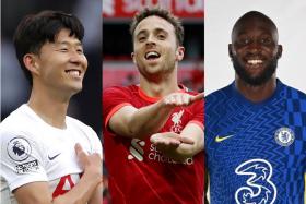 (From left) Son Heung-min, Diogo Jota and Romelu Lukaku. 