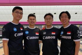 National bowlers (from left) Jonovan Neo, Darren Ong, Cheah Ray Han and Jomond Chia.