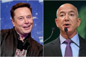 Tesla and SpaceX chief Elon Musk (left) and Amazon's Jeff Bezos are among the world's wealthiest men.
