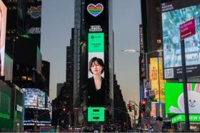 Home-grown singer Stefanie Sun has become the latest Singaporean singer to appear on the Times Square billboard in New York.