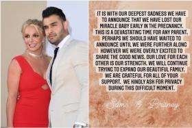 Britney Spears announced the miscarriage in a joint-post with her partner Sam Asghari. 