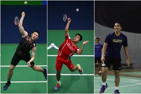 (From left) Lee Zii Jia, Anthony Sinisuka Ginting and Jonathan Christie. 