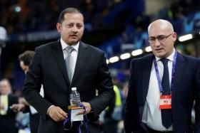 Valencia president Anil Murthy (left) before the match.