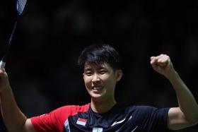 Loh Kean Yew beat France&#039;s Brice Leverdez 21-10, 21-11 in just 31 minutes. 

