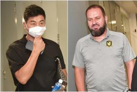 Kim Do-hoon (left) and Mustafic Fahrudin were also slapped with fines. 