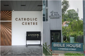 The white substances were found at the Catholic Centre in Waterloo Street and at the Bible House in Armenian Street.
