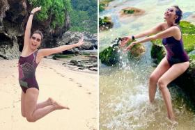 Eligible to withdraw CPF, Zoe Tay, 55, flaunts swimsuit body on her socials