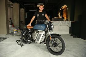 Mr Iain Stewart, founding director of Mutt Motorcycles SEA and Creo Customs. is seen here with the RM 1 from Maeving, a British manufacturer. 