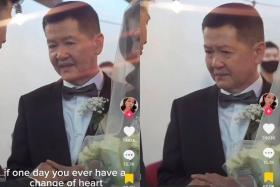 'If one day you ever have a change of heart that you don't love my daughter anymore, please don't hurt her,' said the father of the bride, his voice breaking in the viral video.