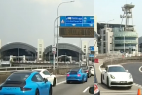 4 Porsches cut queue to enter S'pore at Tuas, later they're forced to 'U-turn' back to JB