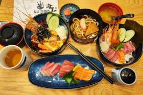 Have your pick of raw seafood or cooked dishes at Kai-oh-don. 