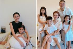 Bong QiuQiu shares her pregnancy and motherhood journeys in her Nice To Meet Qiu series on Instagram. With her family (from left) Meredith Tan, Oliver Tan, Amelia Tan and her husband Joshua Tan.