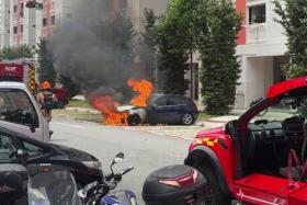 Car catches fire in Jurong West carpark on Day 1 of CNY