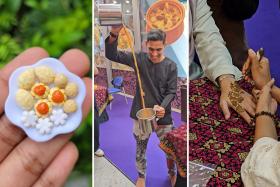 Learn how to create miniature platter of kuih raya, pull the perfect teh tarik and experience henna art at AidilFEASTri Raya Festival 2024. 