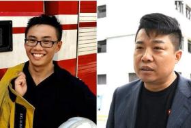 (Left) Captain Kenneth Tay Xue Qin. (Right) Owner of the marine vessel, Mr Qin Zhi Feng.
