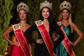 Singaporean Ms Charlotte Lucille Chia (centre) was crowned Miss Global Model of the World in Turkey last year.