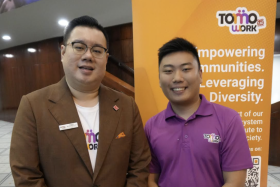 Mr Rayner Teo (right) with TomoWork COO William Wong.