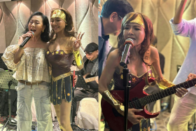The Hong Kong star turned heads in a show-stopping Wonder Woman costume, complete with a flowing wig and a bustier that accentuated her famously tiny 21-inch waist.