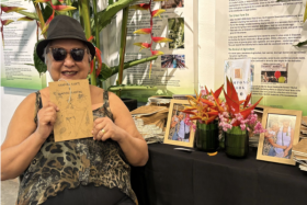 Mrs Ivy Singh-Lim with the book Kampong Plants &amp; Kampong Planting.