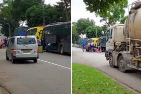 Buses carrying toursits hold up traffic, block entrances to factories and park against the flow of traffic, inconveniencing businesses in the area.