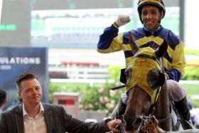 Trainer James Peters leading in Onemorefortheroad (Bruno Queiroz) after his Class 5 victory over the mile on Aug 4. The Proisir gelding is gunning for a fourth straight win in Race 5, a Class 4 2,000m event, on Aug 18.