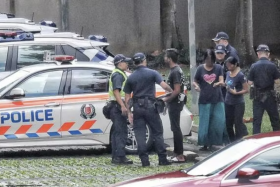 Police officers at the scene.