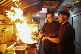 Sous chef Prince Koshinder with Allo's owner and head chef Andrew Seah.