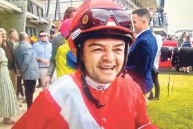 Manoel Nunes beaming after Maracourt's win in the Listed Murray Bridge Gold Cup (1,600m). 