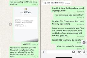 A woman paid $305 for a tap repair service, only to find it leaking again within a week.