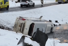 The bus was travelling from Svolvaer to Lofoten when the accident occurred.