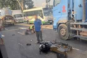 A 24-year-old male rider was taken to Khoo Teck Puat Hospital, where he later died.