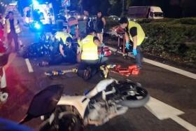 Photos on Facebook showed first responders around motorcycles lying on the ground at what appears to be the accident site.