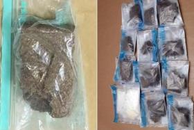 Some of the drugs seized by CNB during an islandwide operation conducted between Nov 6 and 11.