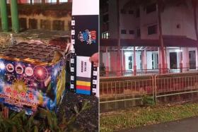 The illegal pyrotechnics display lasted two minutes and residents in the area saw the fireworks reaching the height of a 10-storey block before exploding.