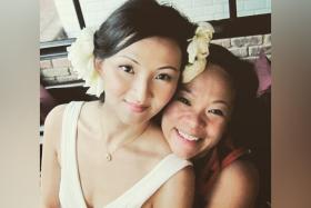 Emma Yong (left) with Pam Oei. The pair were part of the comedy cabaret trio Dim Sum Dollies along with actress Selena Tan.